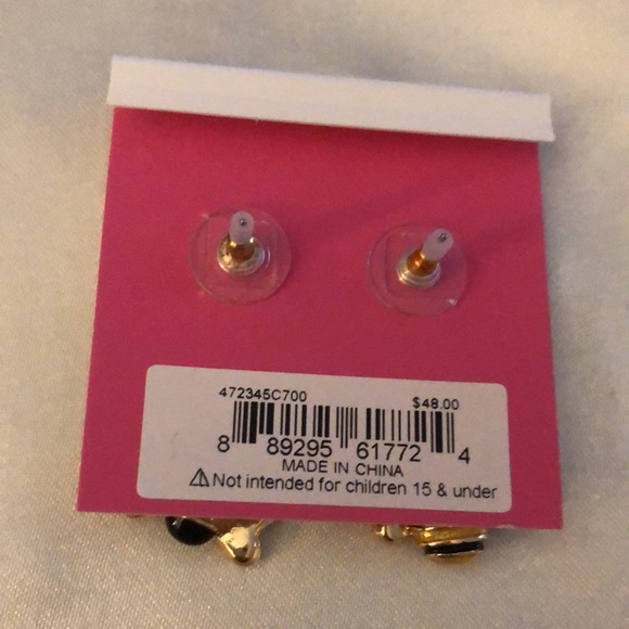 Betsey Johnson Daisy & Bee Mismatched Drop Earrings Crystal Accents NWT - Picture 12 of 15